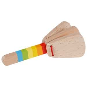 castagenette avec manche aux couleurs arc en ciel