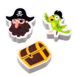 lot de 3 gommes theme pirates